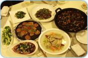 Gerichte der Sichuan - Küche, Beijing, China. Gerichte der Sichuan - Küche, Beijing, China.