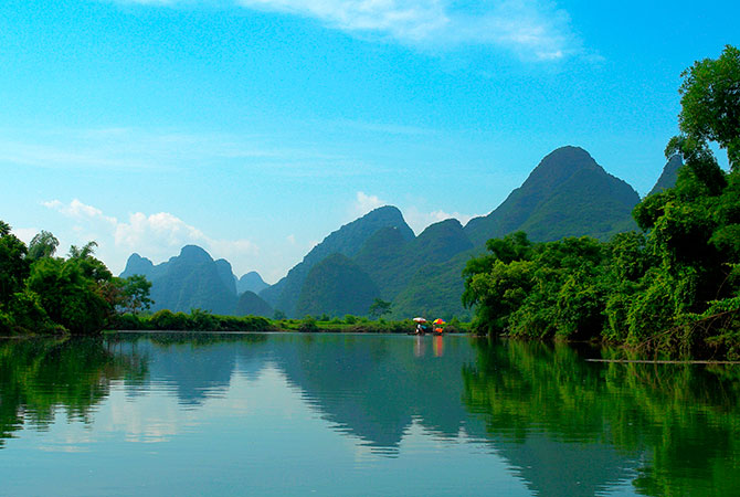 China, Guangxi, Guilin, Xingping, Yangshuo, Li-Flu&szlig;, Lijiang, Kegelkarst, 