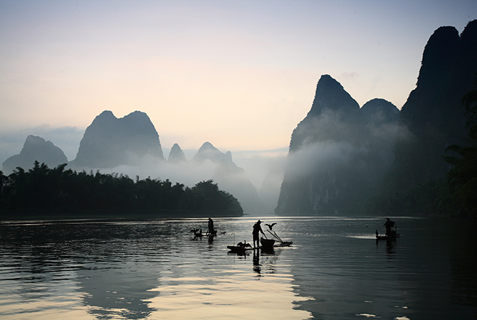 Li Fluß bei Yangshuo nahe Guilin   