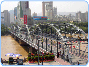 Zhongshan Brücke, Lanzhou, Gelber Fluß